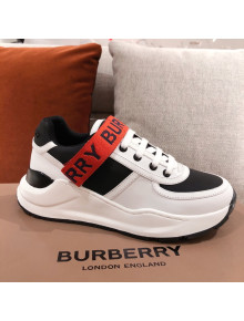 Burberry Check Canvas and Leather Sneakers White/Red 2020 (For Women and Men)