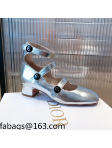 Dior D-Doll  Mary Janes Pumps in Silver Shiny Calfskin 2021