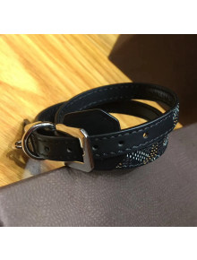 Goyard Edmond Leather Strap Bracelet Black 2020