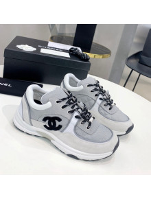 Chanel Suede & Mesh Sneakers G38299 Light Gray 2021 111730