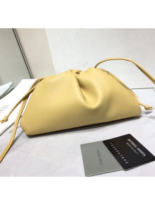 Bottega Veneta The Mini Pouch Soft Clutch Bag in Yellow Calfskin 2020 585852