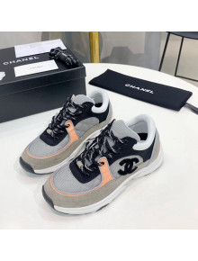 Chanel Suede & Mesh Sneakers G38299 Gray/Orange 2021 111733