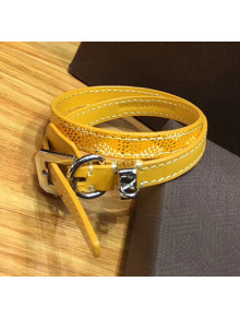 Goyard Edmond Leather Strap Bracelet Yellow 2020