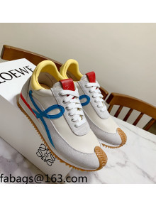 Loewe Suede & Calfskin Sneakers White/Blue 2021 111736