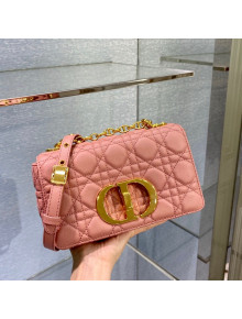 Dior Small Caro Chain Bag in Candy Pink Soft Cannage Calfskin 2021