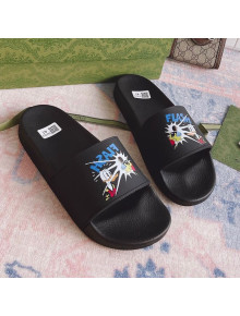 Disney x Gucci Donald Duck Flat Slide Sandal Black 2021 06