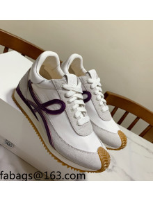 Loewe Suede & Fabric Sneakers White/Grape 2021 111741