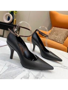 Louis Vuitton Attitude Calfskin Pumps 8.5cm with Ankle Strap Black 2021