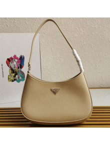 Prada Cleo Brushed Leather Hobo Bag 1BC499 Beige 2021