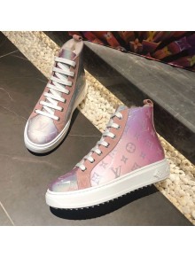 Louis Vuitton Iridescent Wool Short Sneaker Boots Pink 2020