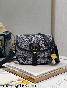 Dior Medium Bobby Bag in Blue Toile de Jouy Embroidery 2021