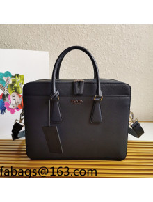 Prada Men's Saffiano Leather Business Briefcase Bag 2VE366 Dark Blue 2021