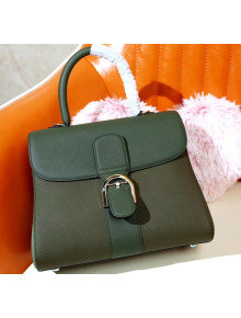 Delvaux Brillant MM Rodéo Grainy Calfskin Bag Dark Green/Green 2020