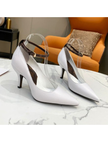 Louis Vuitton Attitude Calfskin Pumps 8.5cm with Ankle Strap White 2021