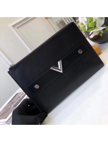 Louis Vuitton Metallic Epi Leather Edgy Pochette Essential V M62092 Black 2017