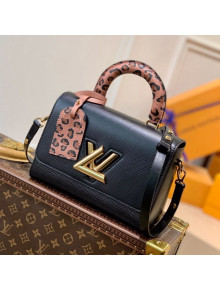 Louis Vuitton Twist MM Handbag in Epi Leather and Leopard Print M58568 Black For 2021 Wild at Heart