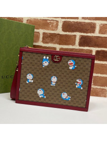 Doraemon x Gucci GG Canvas Pouch 647804 Red/Blue 2021