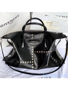 Givenchy Medium Antigona Soft Bag in Wrinkle Leather Black 2020