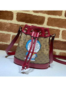 Doraemon x Gucci GG Canvas Mini Bucket Bag ‎647801 Red/Blue 2021