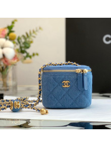 Chanel Denim Small Vanity with Chain and Ball AP1447 Dark Blue 2022