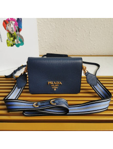 Prada Leather Cross-Body Bag 1BD102 Navy Blue 2022