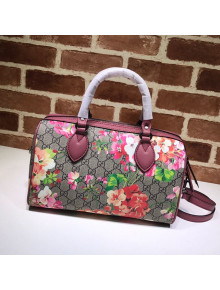 Gucci GG Canvas Flower Boston Bag 409529 Red