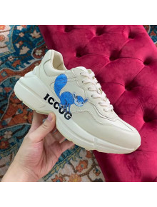 Gucci Rhyton Leather Sneaker White/Blue Print 2021 05