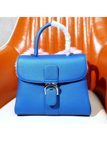 Delvaux Brillant MM Rodéo Grainy Calfskin Bag Blue 2020