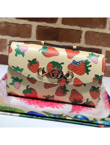 Gucci Zumi GG Gucci Strawberry Print Small Shoulder Bag ‎572375 2019