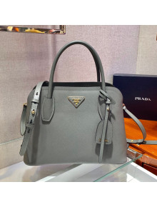 Prada Small Matinée Handbag 1BA295 Grey 2021