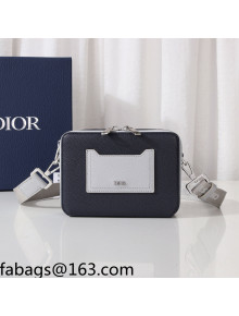 Dior Grained Calf Leather Messenger Bag Navy Blue 2021