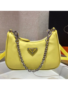 Prada Re-Edition Nylon Mini Shoulder Bag 1TT122 Light Yellow 2021