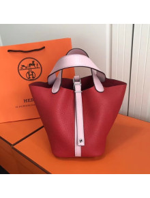 Hermes Togo Calfskin Leather Picotin Lock PM Bag Red/Pink