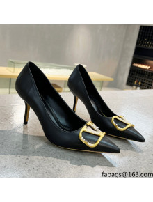 Valentino VLOGO SIGNATURE Calfskin Pump with 8cm Heel Black 2022