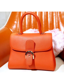 Delvaux Brillant MM Rodéo Grainy Calfskin Bag Orange 2020