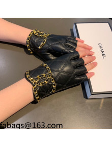 Chanel CC Lambskin Gloves Black 2021 30