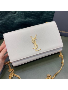 Saint Laurent Medium Kate Bag in Grain Calfskin 354021Q White/Gold 2021