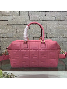 Fendi Lambskin FF Square-shaped Small Boston Top Handle Bag Pink 2019