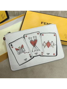 Fendi Roma Calfskin Clutch White 2019