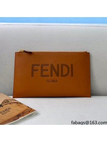 Fendi Flat Pouch in Smooth Calfskin Brown 2021