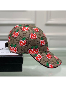 Gucci Canvas GG Apple Baseball Hat Beige 2020