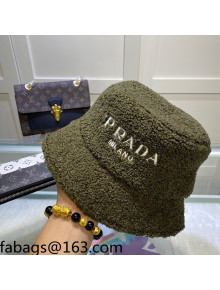 Prada Shearling Bucket Hat Green 2021 110517