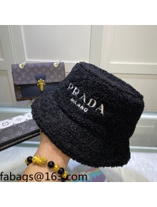 Prada Shearling Bucket Hat Black 2021 110518