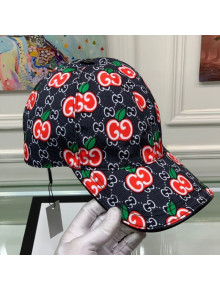 Gucci Canvas GG Apple Baseball Hat Black 2020