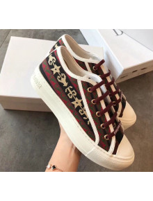 Dior Walk'N'dior Sneaker in Embroidered Patchwork Fabric Red/Multicolor 2019