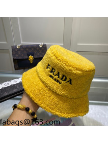 Prada Shearling Bucket Hat Yellow 2021 110519