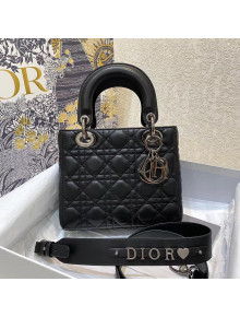 Dior Small Lady Dior Bag in Cannage Lambskin Black/Silver 2021 102061