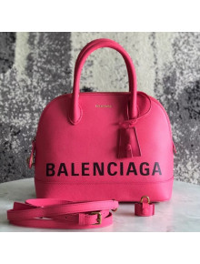 Balen...ga Logo Grained Calfskin Ville Top Handle Bag S Rosy 2018