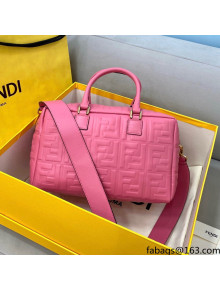 Fendi FF Square-shaped Small Boston Bag Pink 2021