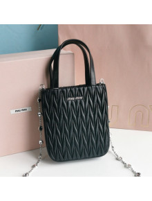 Miu Miu Matelasse Nappa Lambskin Mini Tote Bag 5BA220 Black 2021